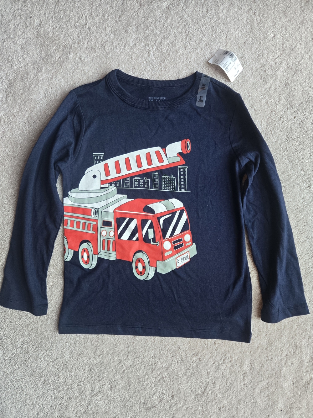 The Children's Place Navy Long-Sleeve Fire Truck Tee